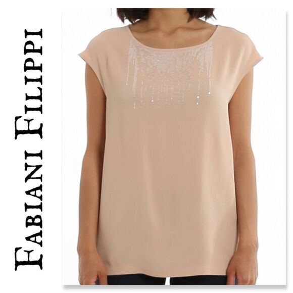 NWT Fabiani Filippi Silk blend crêpe blouse - Picture 1 of 9